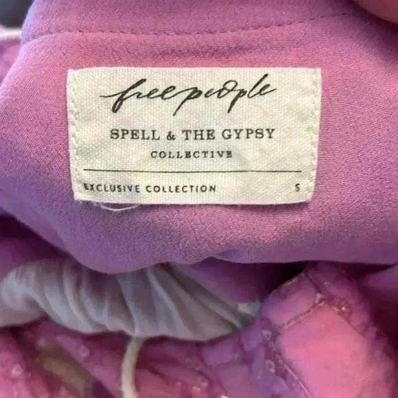 Free people & Spell & The Gypsy Coco Lei Flutter Sleeve Tunic Lilac - Picture 6 of 8